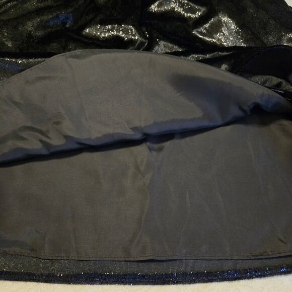 7 For All Mankind One Shoulder Dress Metallic Velour Black Womens Size Med Party - Picture 5 of 14
